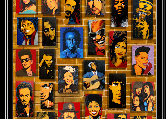 Musical Icons Montage Gold Custom   Art | Paint Out Loud LLC   The Art of Neal Hamilton