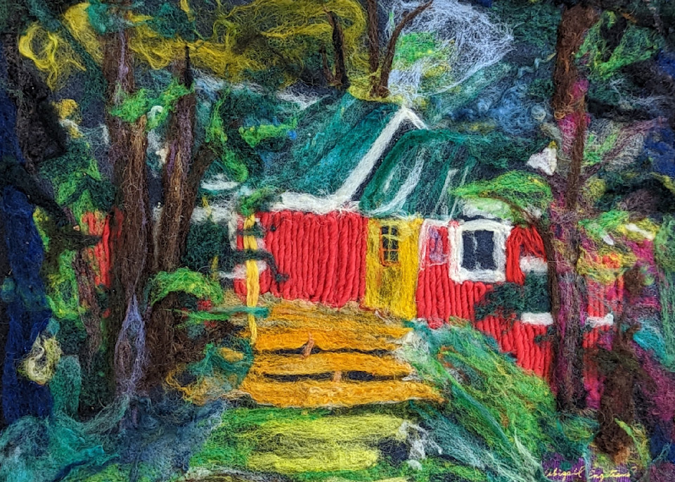 Little Red Cabin Tote  Art | Abigail Engstrand Art