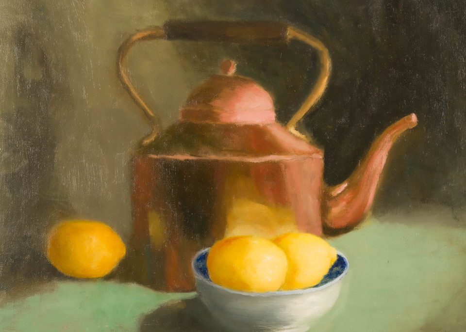 Tea Kettle With Lemons Art | Bonnie Haig Fine Art
