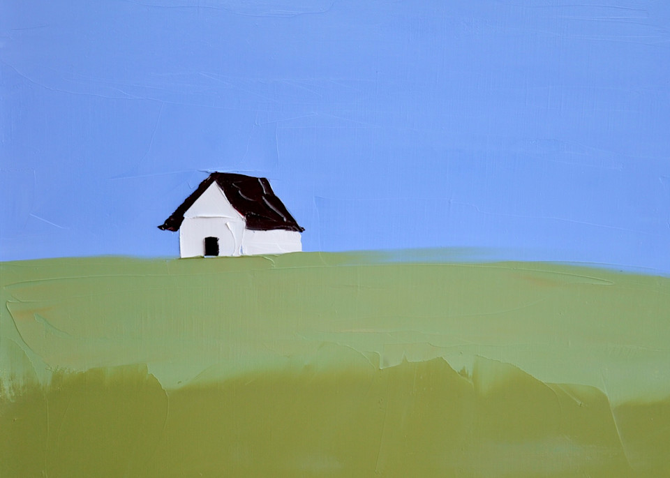 Blue Sky White Barn Art | Sandra Pratt Art