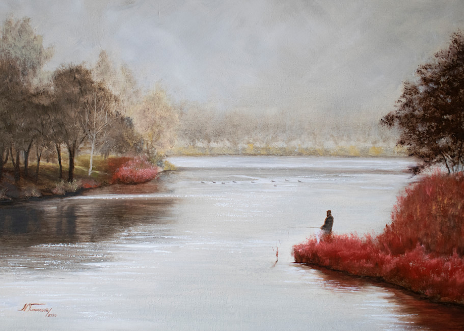 Fishing Alone Art | Mariya Tumanova ART