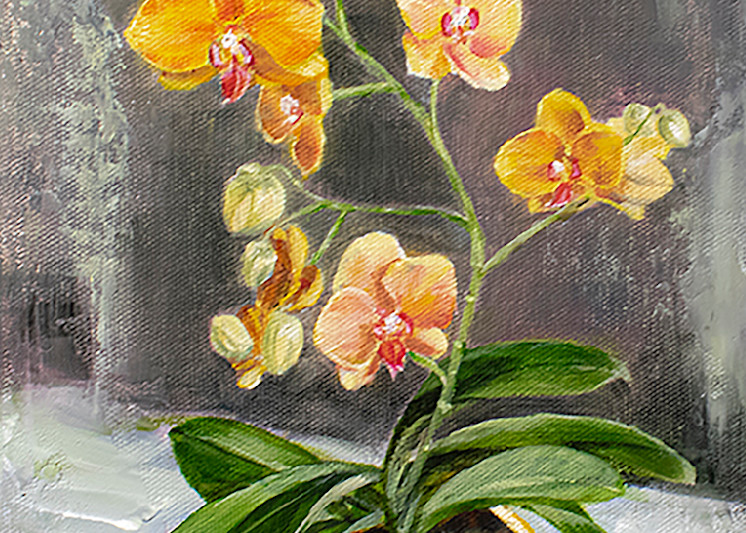 Yellow Orchid Print Art | Mariya Tumanova ART