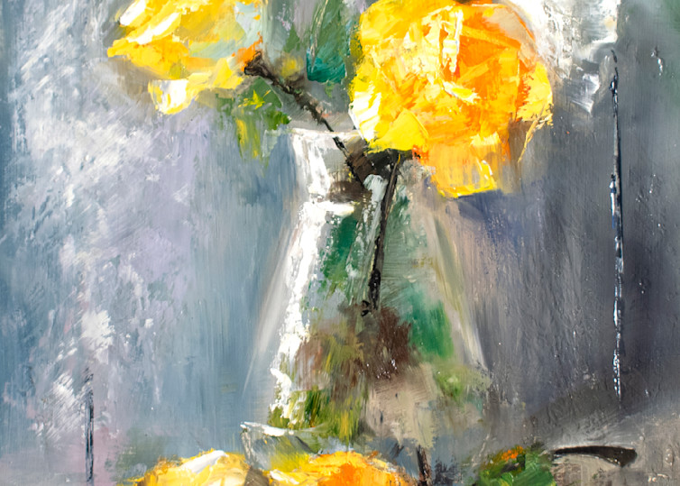 Yellow Roses In Vase Art | Mariya Tumanova ART