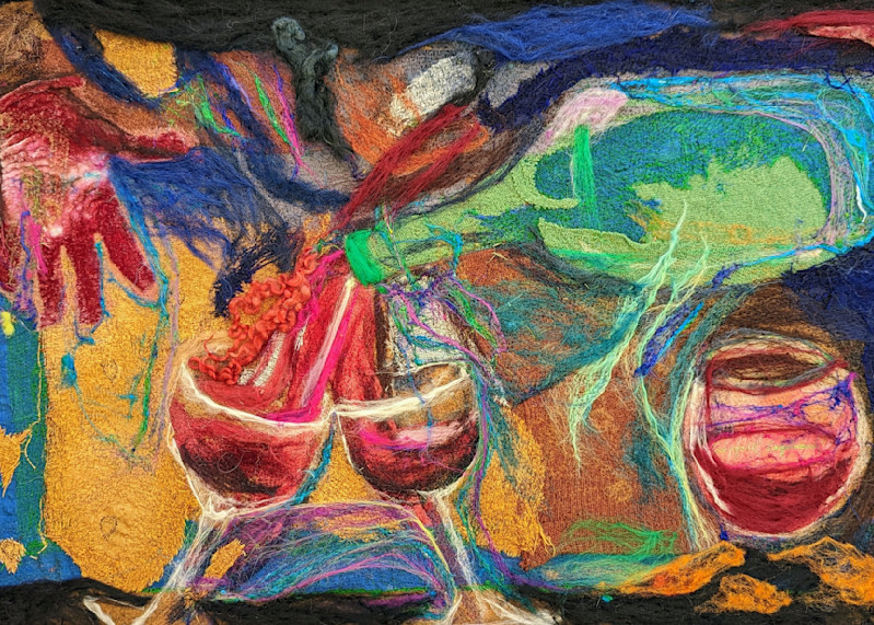 Wi Wine Pour Abstract Art | Abigail Engstrand Art