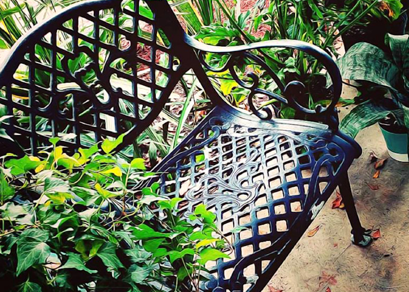 Ivy And Bench On Porch Art | Mish Murphy Fine Art