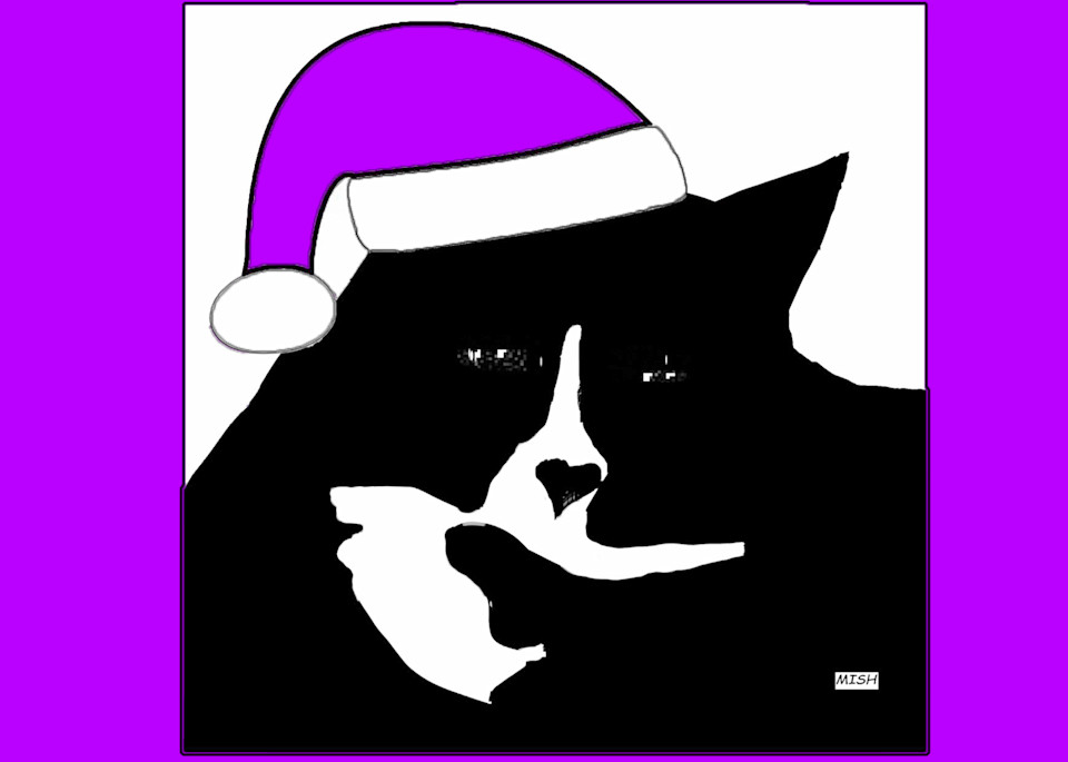 Cool Cat 2022 Purple Art | Mish Murphy Fine Art