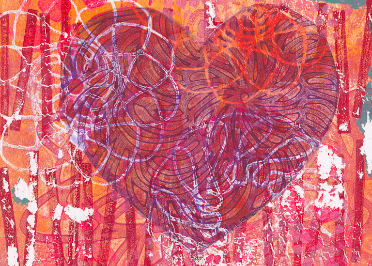 Heart Beat - Mixed media artwork by Jennifer Akkermans