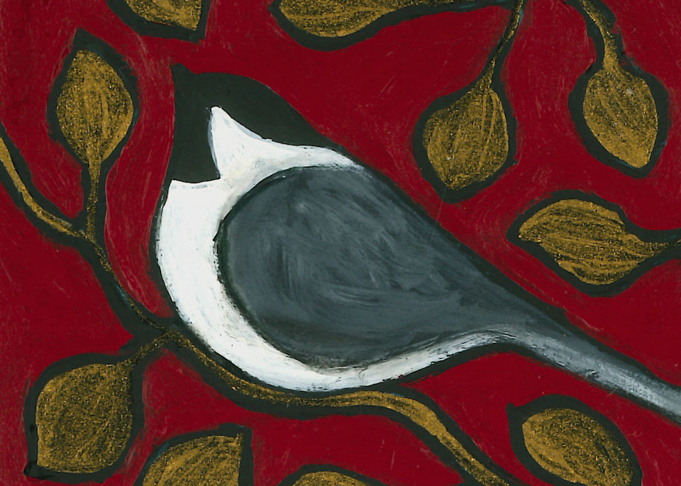 Red Chickadee  Art | Kristin Replogle Art, LLC