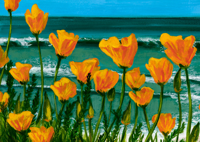 Poppies By The Sea