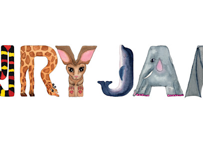 Henry James Ato Zoo Custom Name Art | Jeanine Colini Design Art
