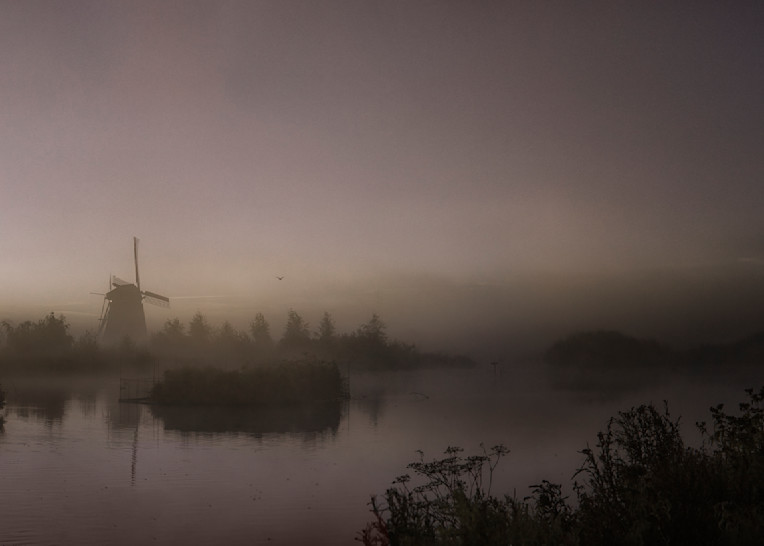 Early Morning Fog, The Windmills At Kinderkijk, Netherlands Photography Art | davidarnoldphotographyart.com
