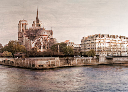 Vintage Notre Dame On The River Seine Photography Art | 3rdEye Photographic