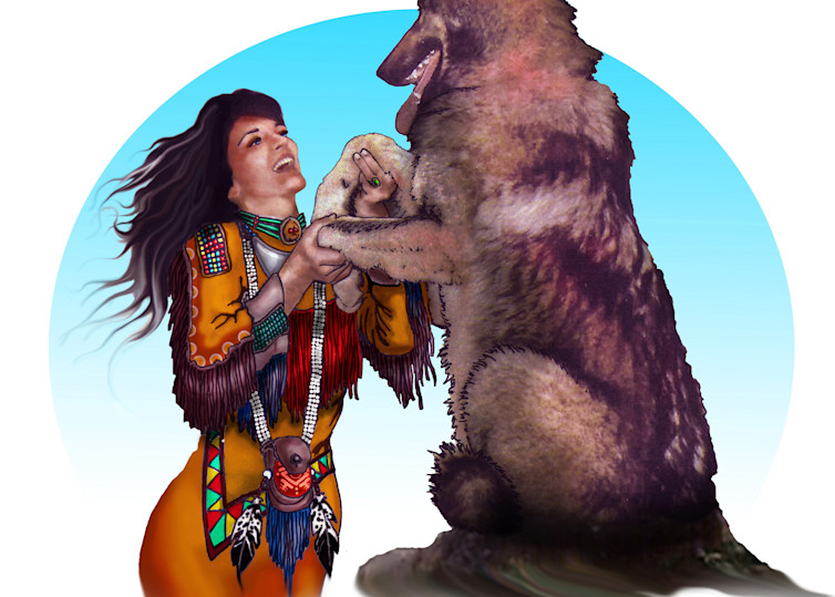 Dancing With A Wolf Art | New Age Illustrations