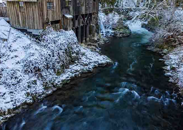 Cedar Creek Grist Mill Winter Photography Art | Vldn Taylor Photography