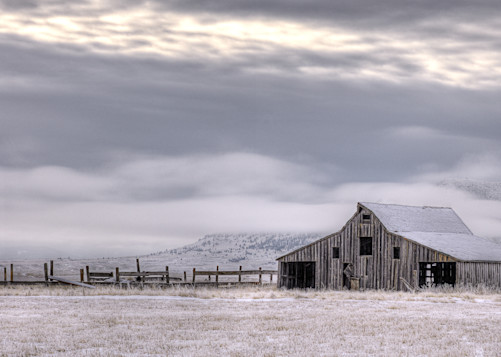 Bear Butte Barn In Snow Photography Art | Kates Nature Photography, Inc.