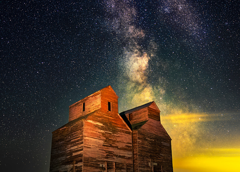 Milky Way Over Grain Elevator — North Dakota fine-art photography prints