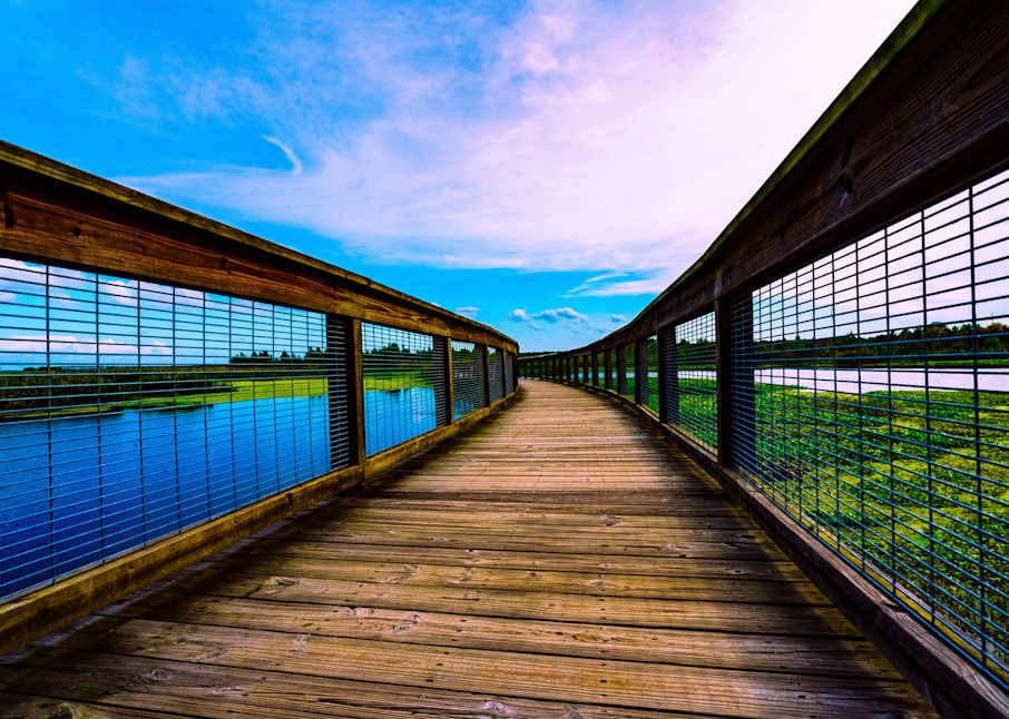 Boardwalk at Sweet Water Park Gainesville FL Fine Art Print by McClean Photography