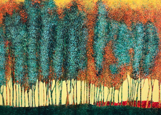 Orange Trees Beyond Green Art | Wendell Myers
