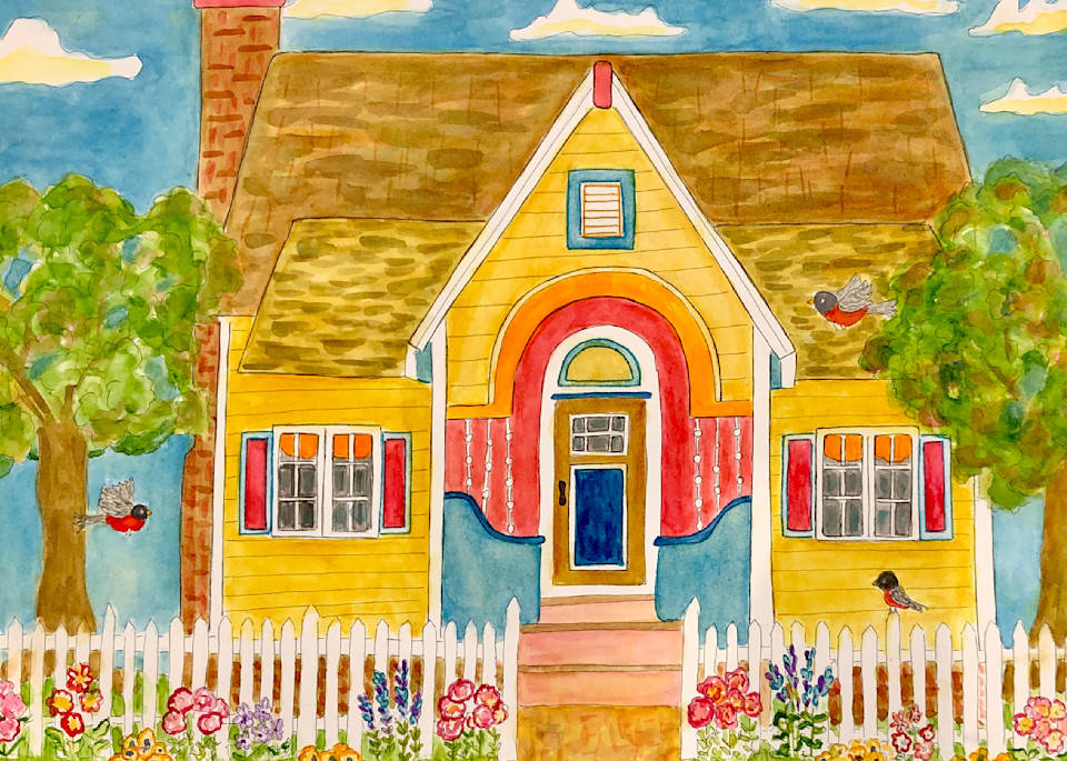 Robins Yellow House Art | Becki Thomas Art