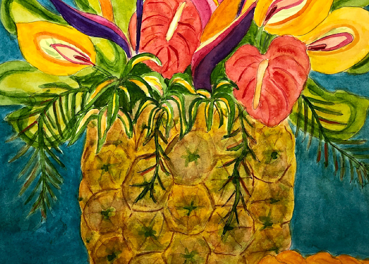 Pineapple Vase Art | Becki Thomas Art