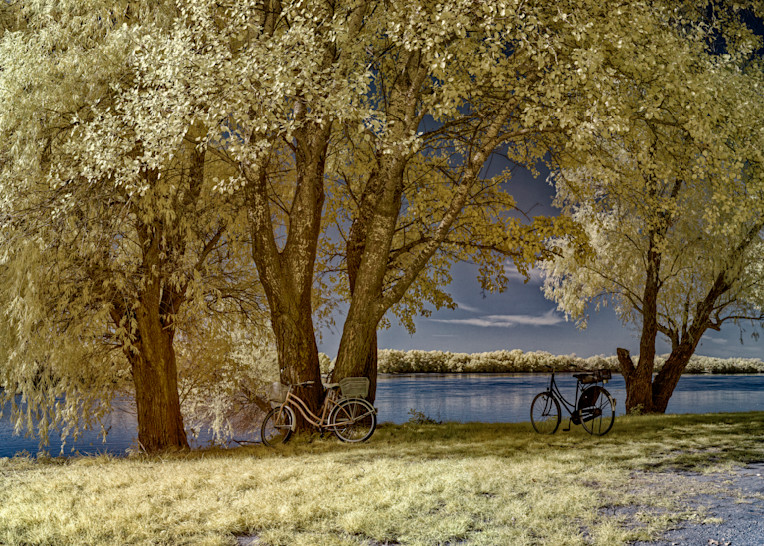 Two Bikes, Danube River Landing, Hungary Photography Art | davidarnoldphotographyart.com