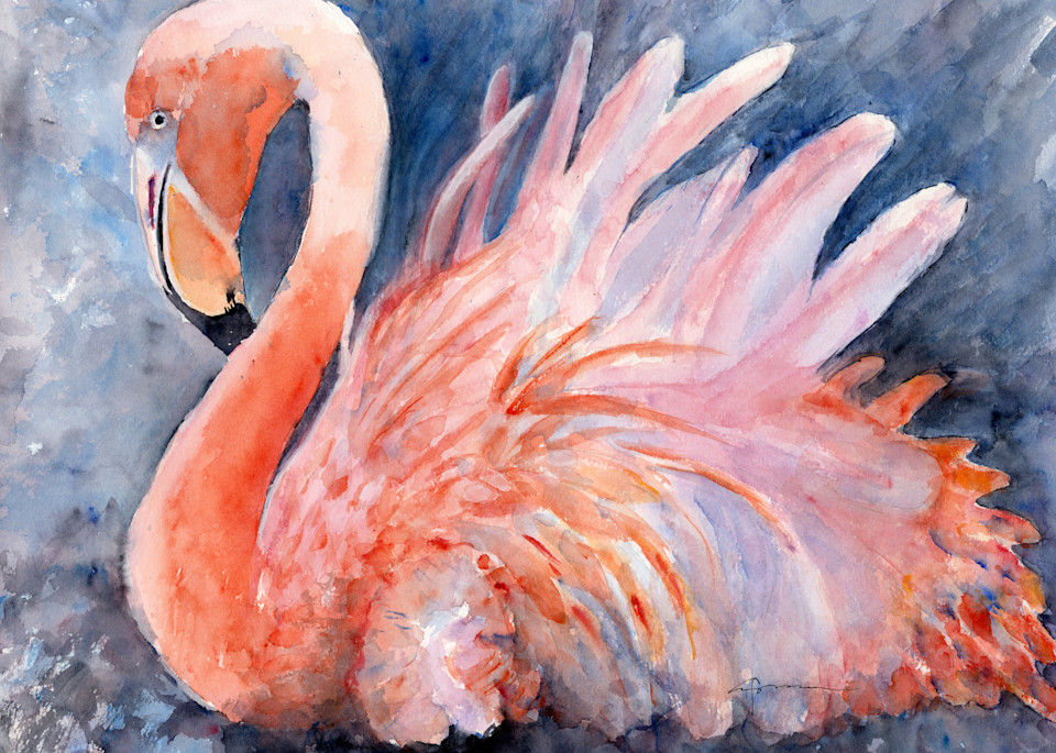 Flamingo Celebration 3 Watercolor Print | Claudia Hafner Watercolor