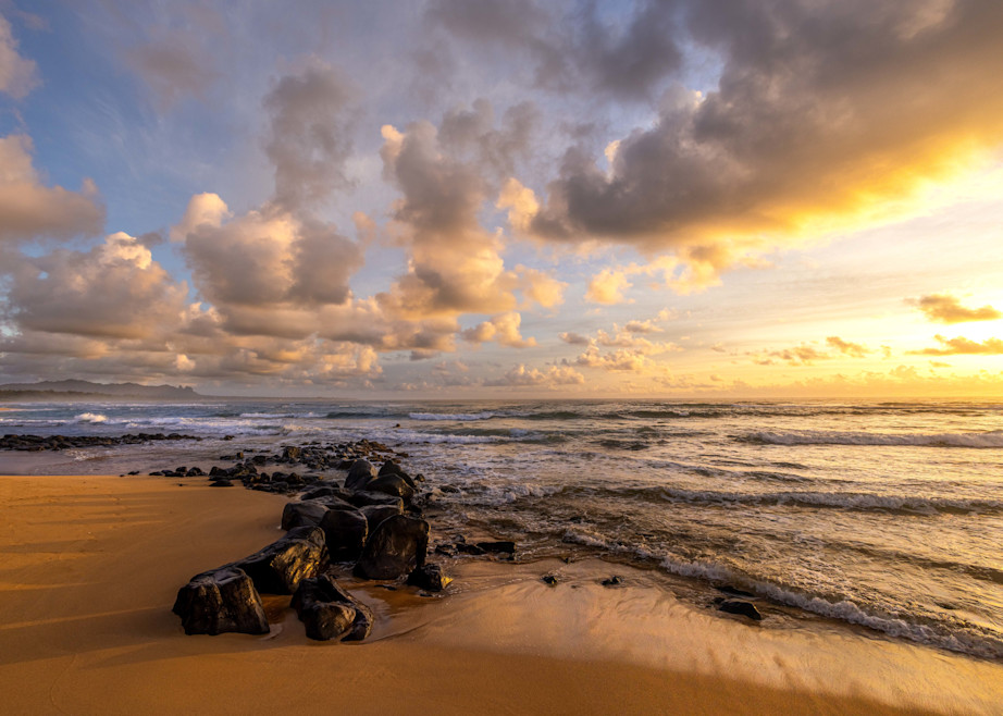 Clouds and Lava at Kauai Beach | Hawaii Photography | Tim Truby 