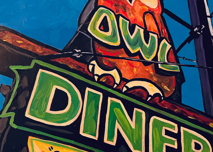 Four Sisters Owl Diner Art | Kurt Hanss Fine Art