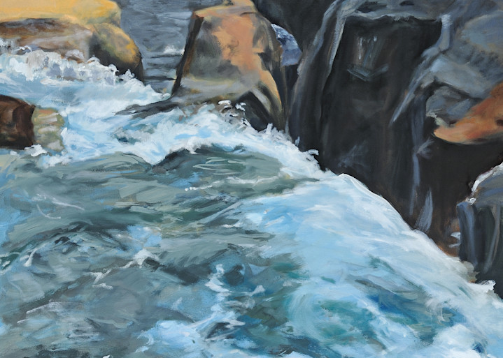 Rushing Water And Basalt Boulders Art | EMT Fine Arts