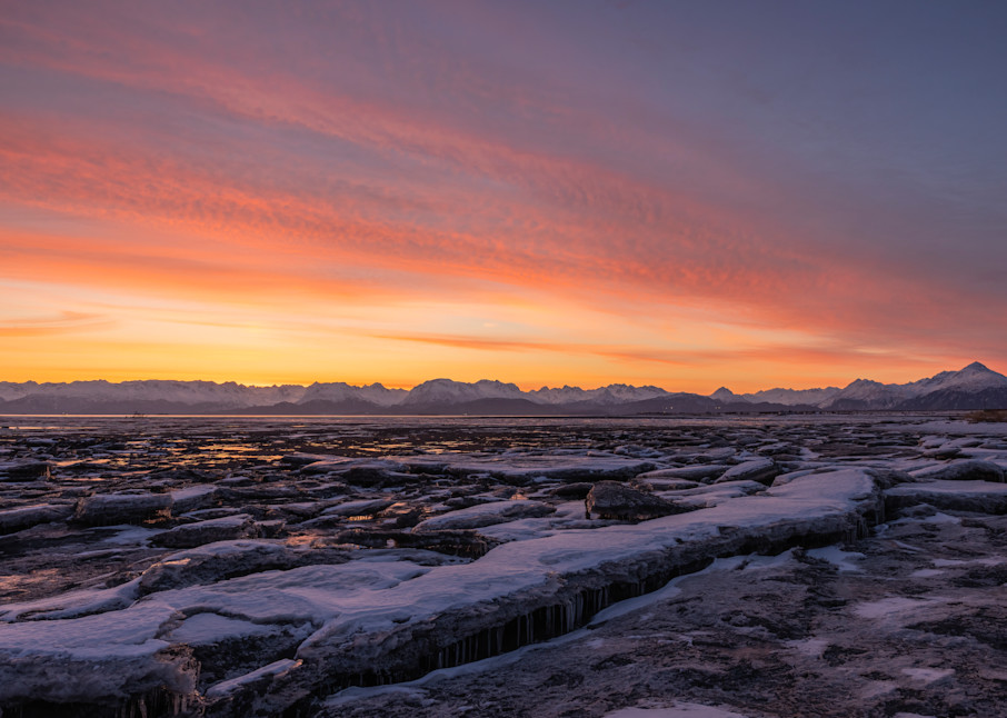 Winter sunrise on Kachemak Bay.