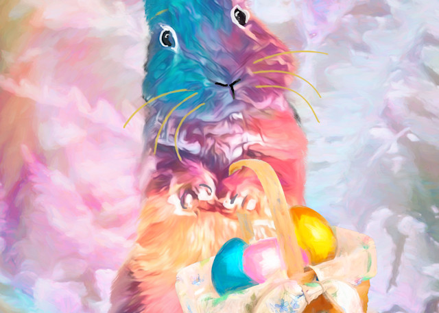 Rainbow Rabbit Art | Light Pixie Studio