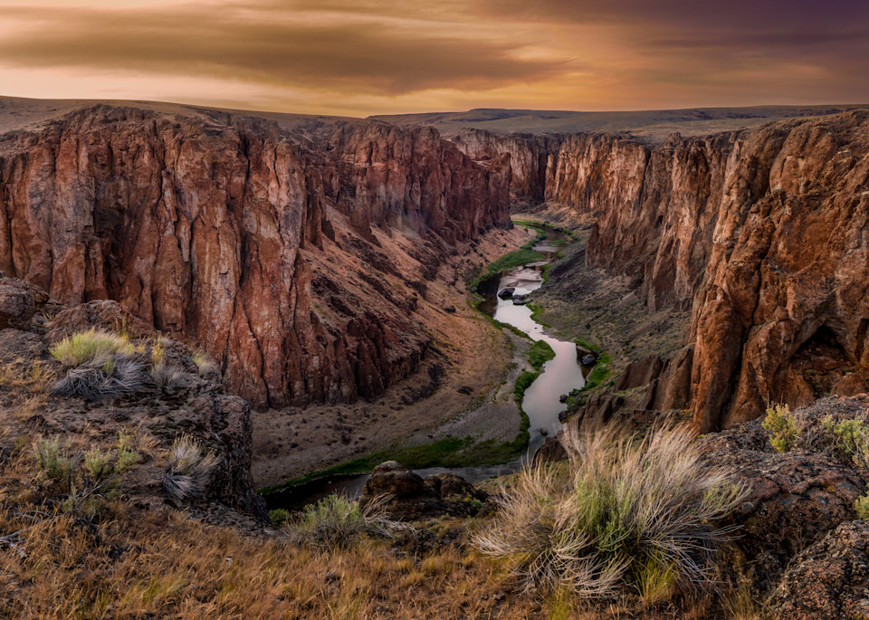 The Owyhee River cuts through basalt and ash formations near the WF of the Little Owyhee.