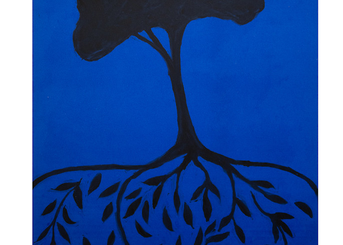 Tree Of Life On Blue Season's Greetings Art | Norlynne Coar Fine Art