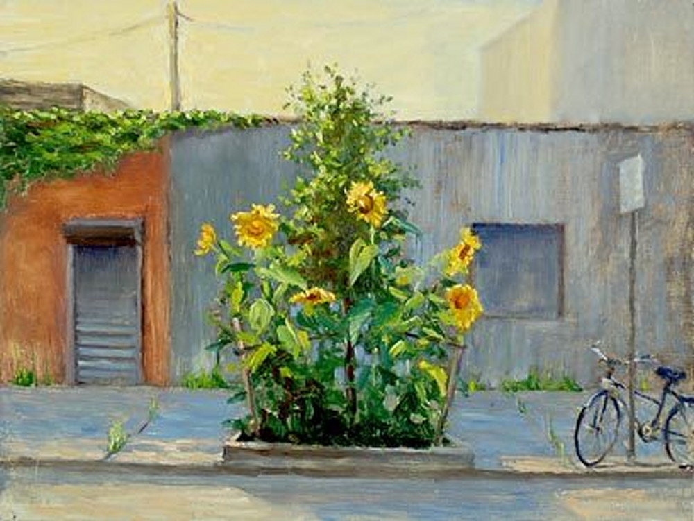 Sidewalk Sunflowers