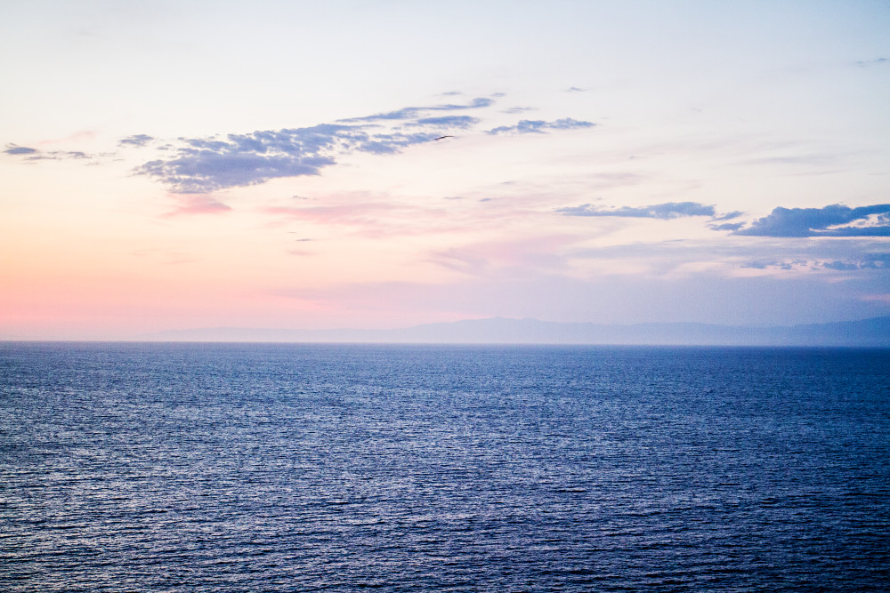 Pink And Blue Pacific Ocean Sunset Photograph for Sale as Fine Art
