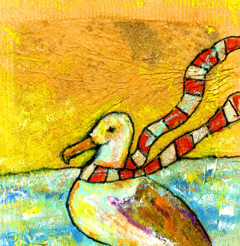 Holiday Seagull, Illustrated Teabag by Artist Mary Hanrahan, Taos NM