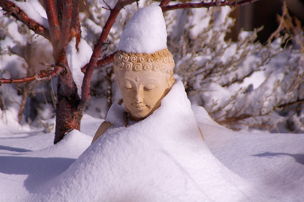 Buddha With Snow Art | Fine Art New Mexico