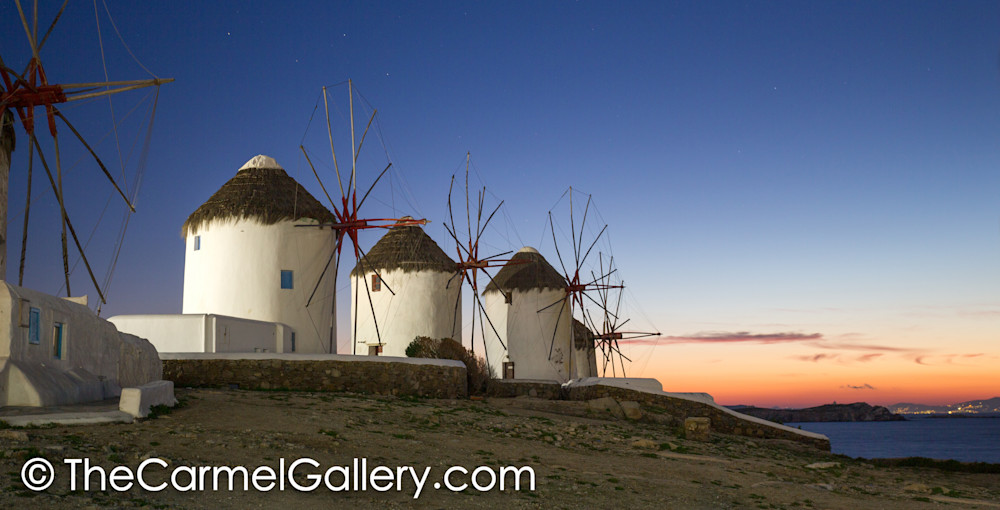 Windmills at Sunset Myknonos