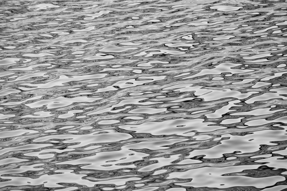 REFLECTIONS IN WATER RIPPLES BW, SEA OF CORTEZ, MEXICO