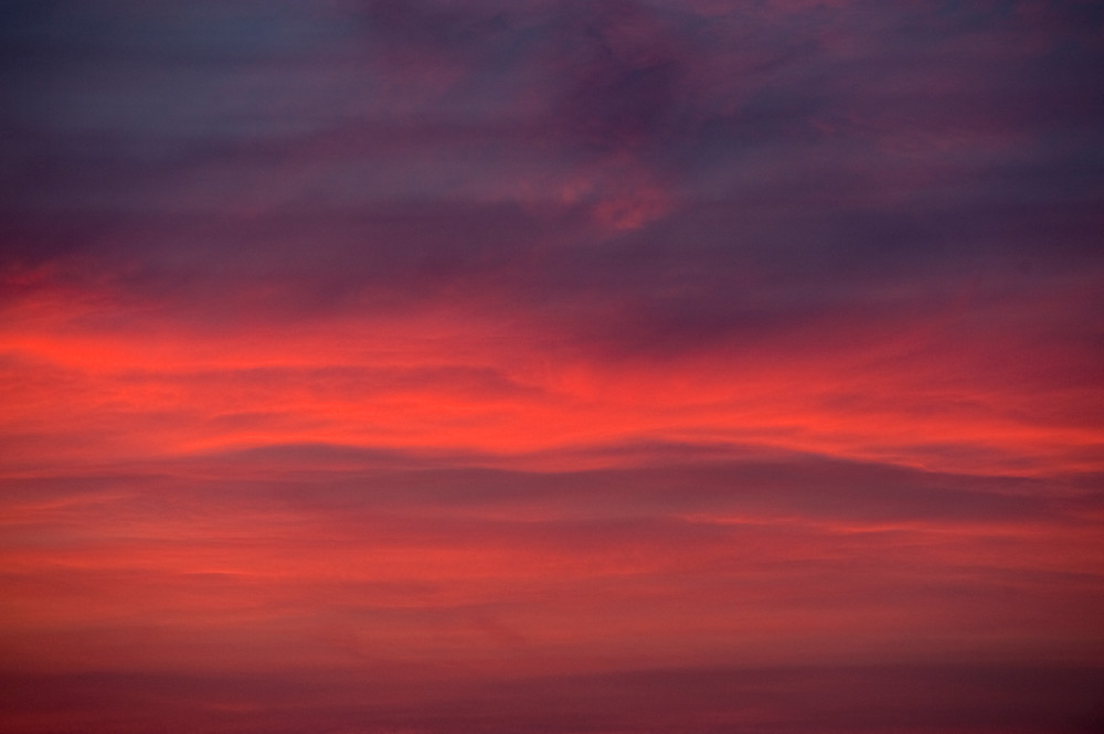Fine art print of red Altocumulus clouds by Greg Probst