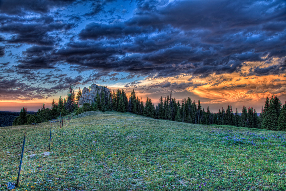 Another Photo of Sunset at Burgess Overlook, Bighorn Mountains, Wyoming