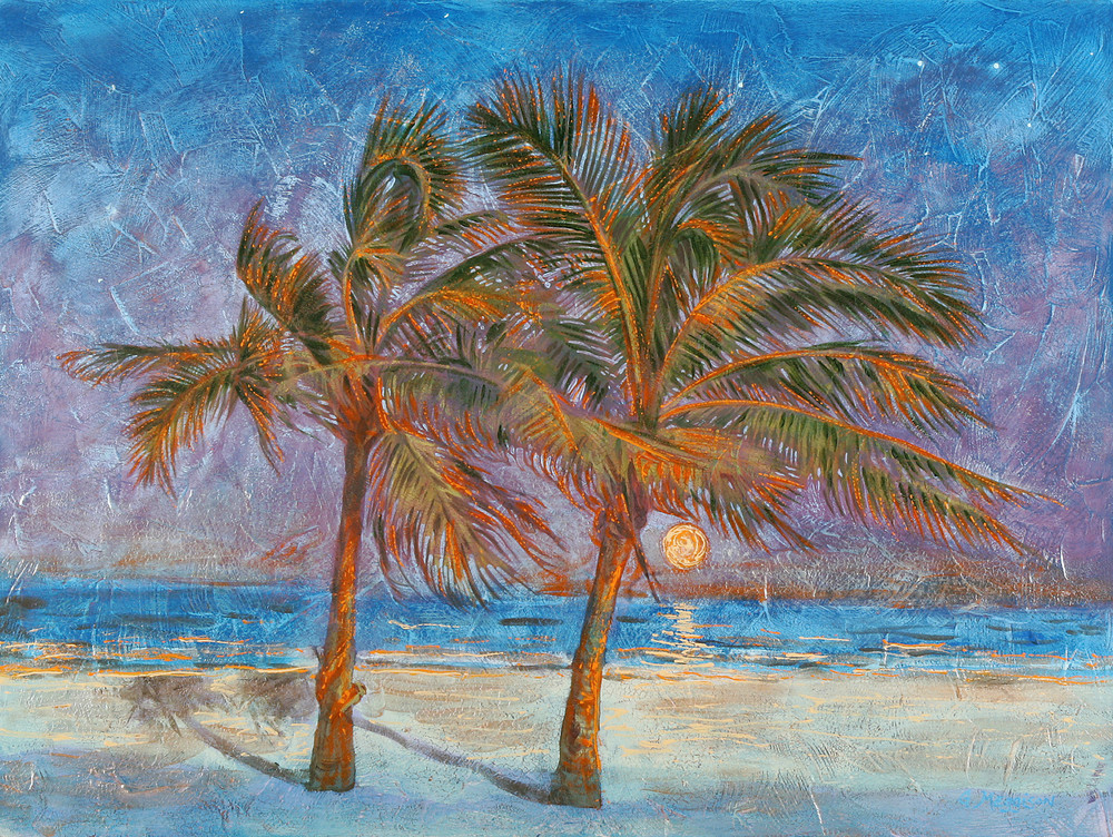 Two Palms by Twilight | Contemporary Landscapes | Gordon Meggison IV