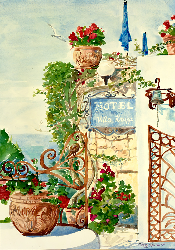 Hotel Villa Krupp, Capri | Watercolor Landscapes | Gordon Meggison IV