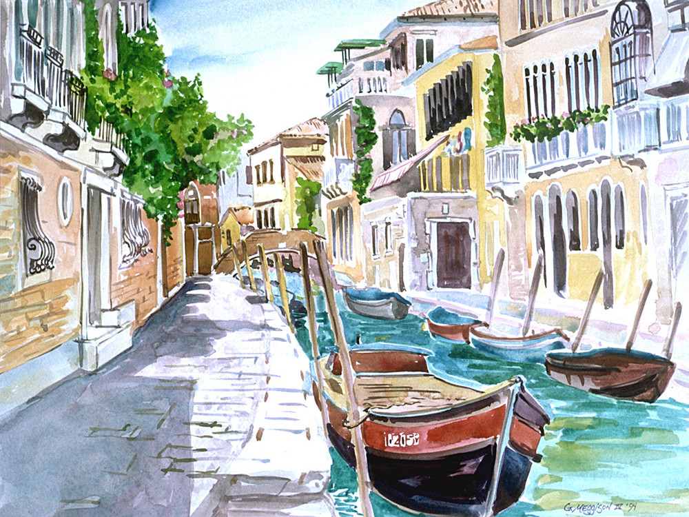 Rio San Marguerita, Venice | Watercolor Landscapes | Gordon Meggison IV