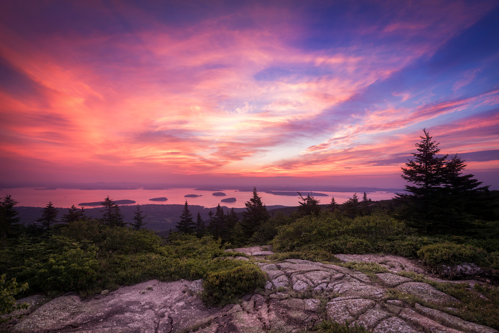 Cadillac Mountain Sunrise, from the highest peak in Maine's Acadia National Park by Mike Taylor of Taylor Photography.