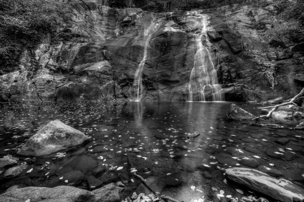 Fine Art Black and White Photographs of White Oak Canyon Falls by Michael Pucciarelli 