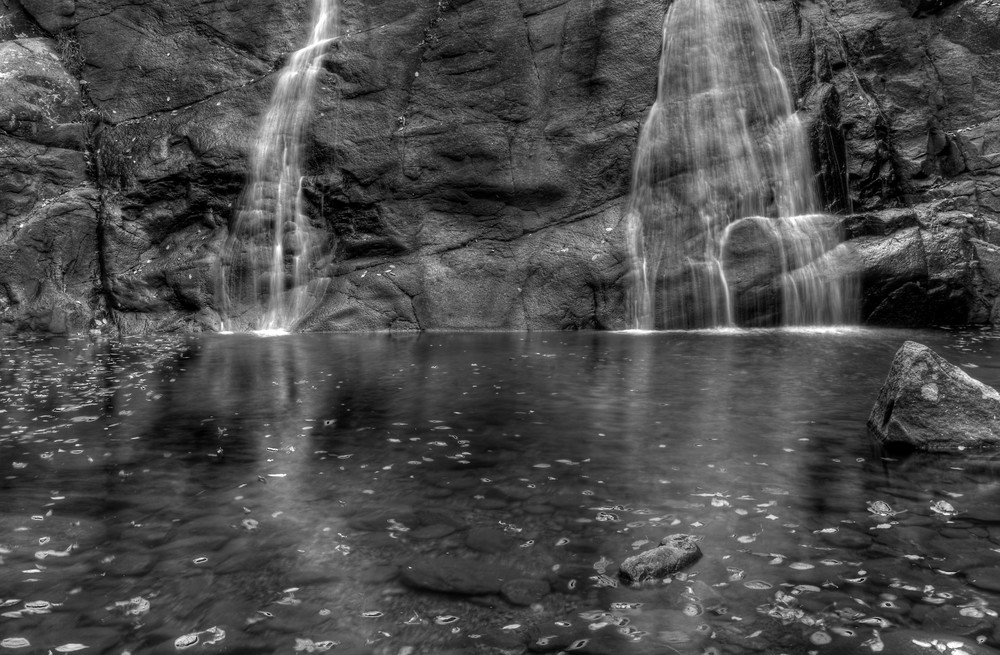 Fine Art Black and White Photographs of White Oak Canyon Falls by Michael Pucciarelli