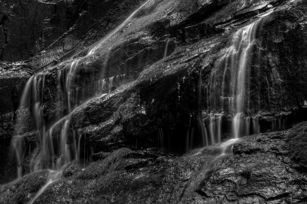 Fine Art Black and White Photographs of Jones Run Falls by Michael Pucciarelli