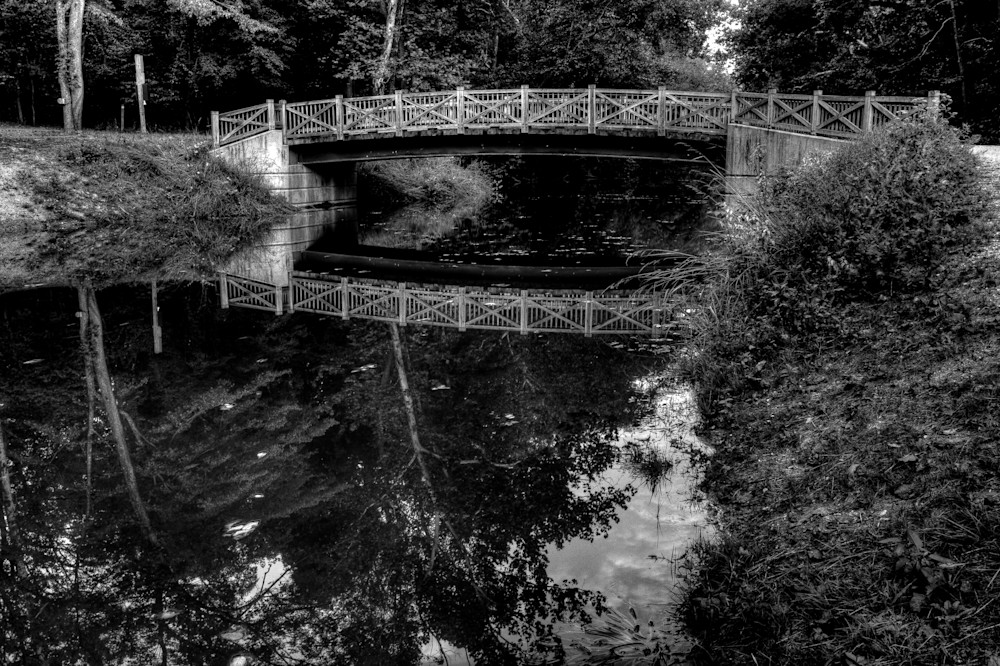 Great Falls Reflection Fine Art Black and White Photograph by Michael Pucciarelli