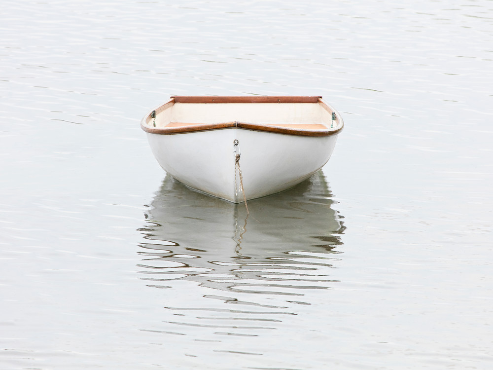 Pamet Harbor Skiff, Large Rowboat Photography, Fine Art Boat Photo Print by Katherine Gendreau